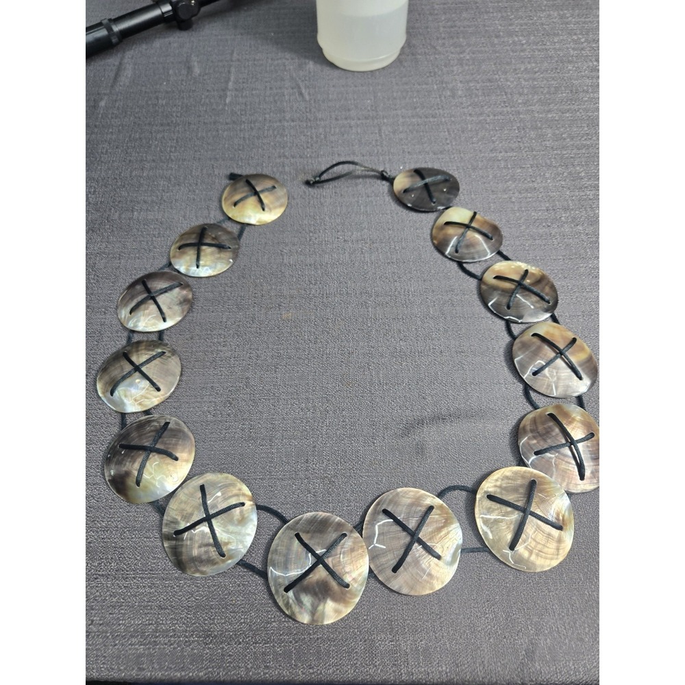 Handmade Mother of Pearl Shell Disc Necklace Belt Boho Beach Festival Jewelry